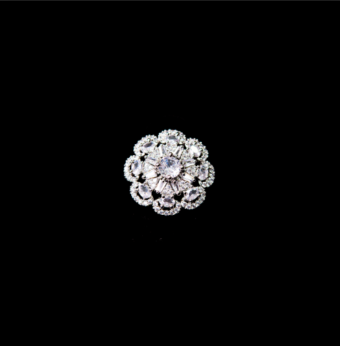 Elegant Floral Crystal Ring – Latest Ring Design for Women